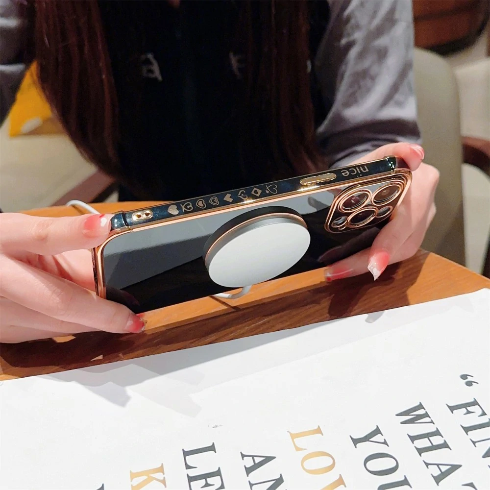 Kryt na iPhone 14 Pro Max Srdiečko s podporou MagSafe čierny