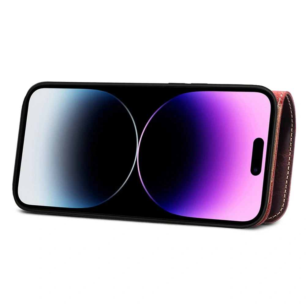 Púzdro na iPhone 14 Pro Kožené fialové