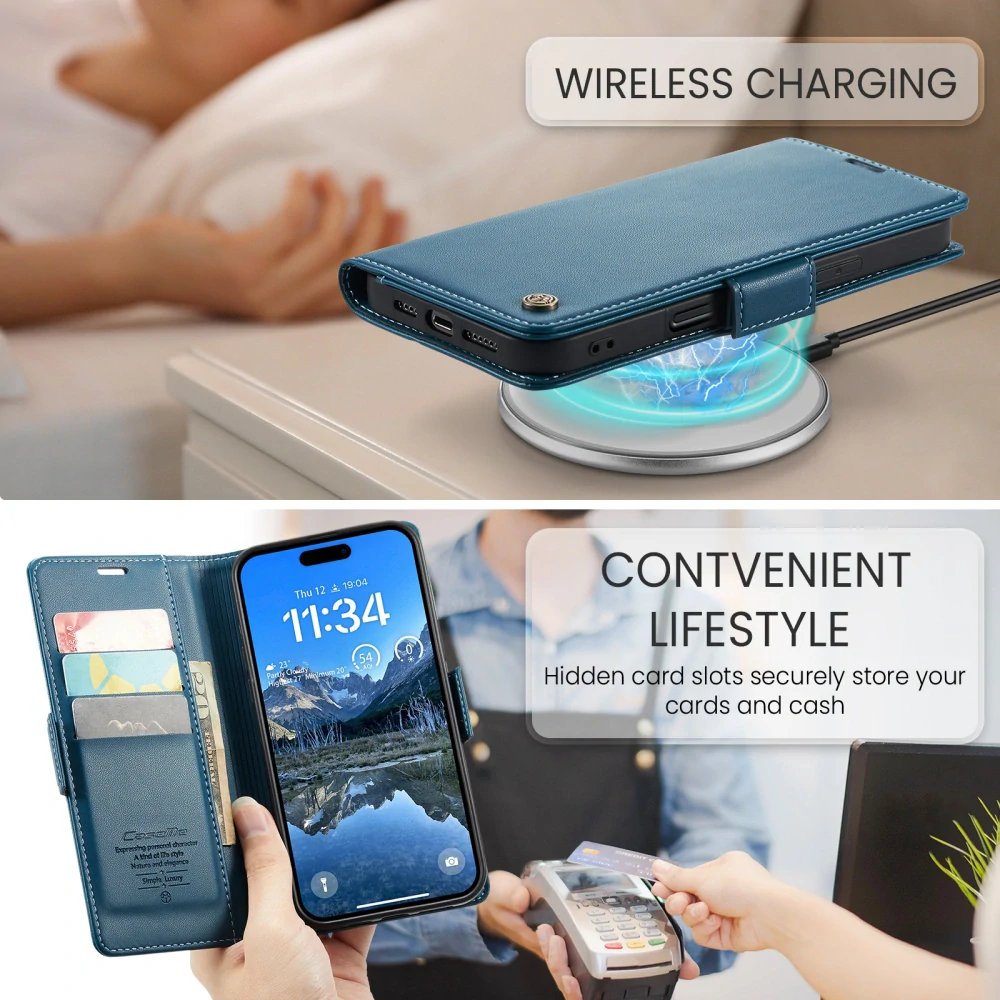 Puzdro na iPhone 17 CASEME Smooth modré