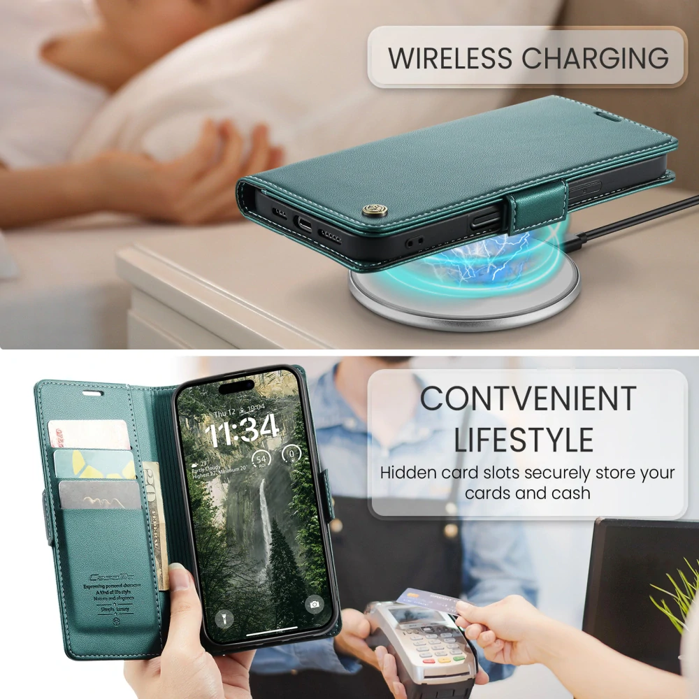 Puzdro na iPhone 17 CASEME Smooth zelené