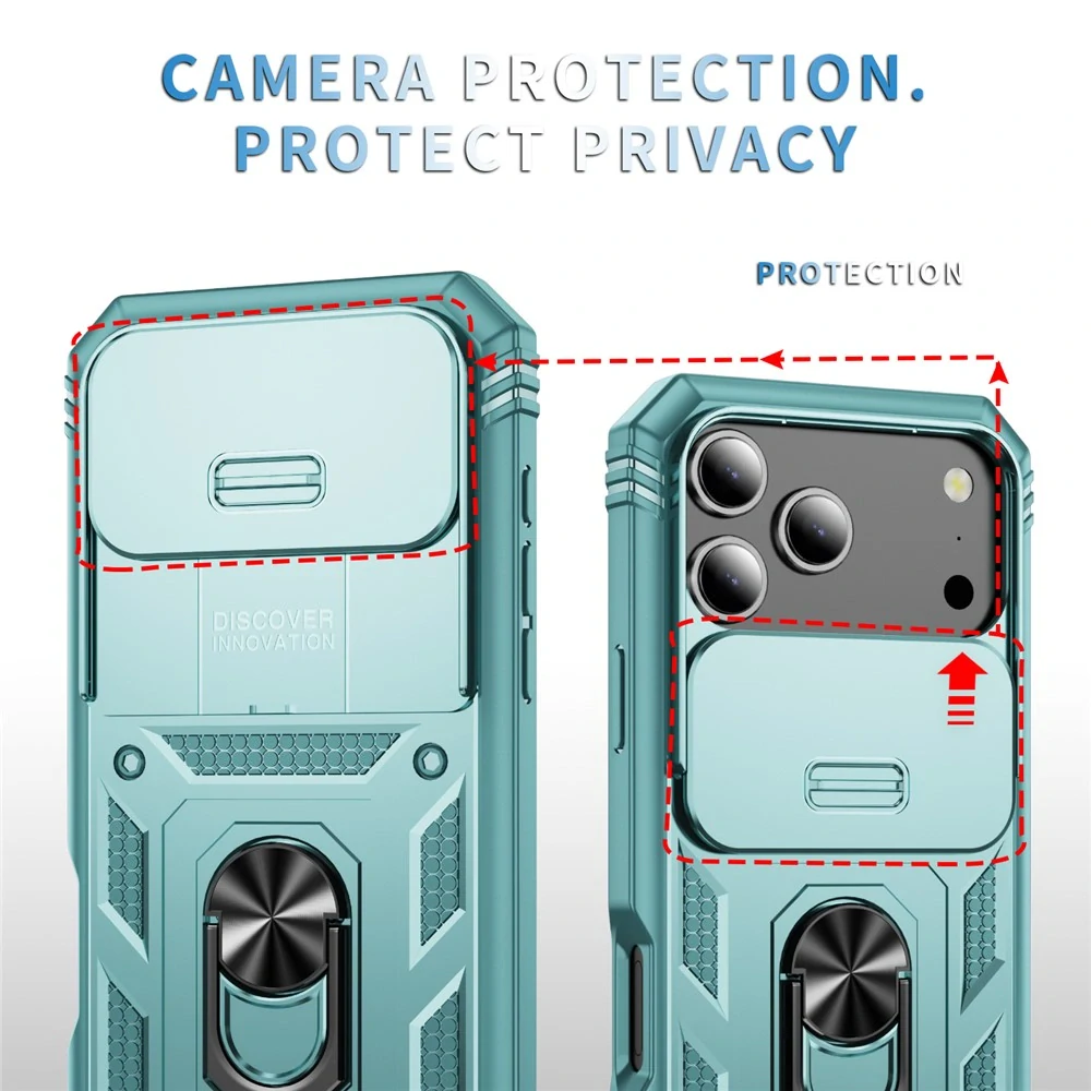 Kryt na iPhone 17 Pro Max odolný s krytkou na fotoaparát svetlomodrý