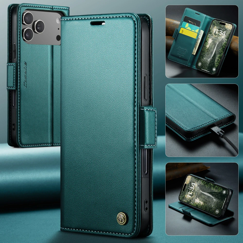 Puzdro na iPhone 17 Pro Max CASEME Smooth zelené