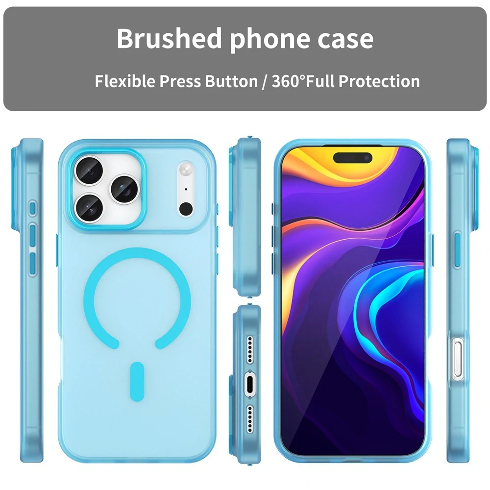 Kryt na iPhone 17 Pro Max Candy s podporou MagSafe modrý