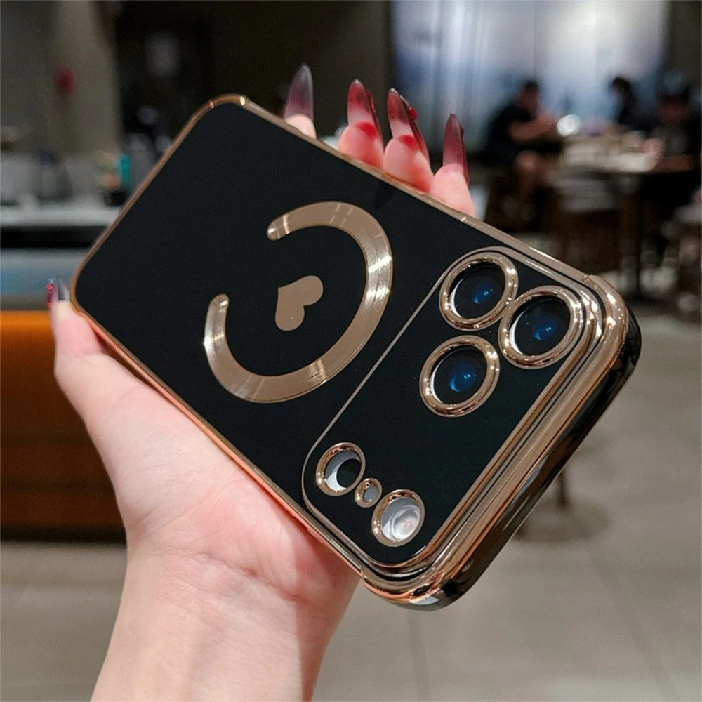Kryt na iPhone 17 Pro Max Srdiečko s podporou MagSafe čierny