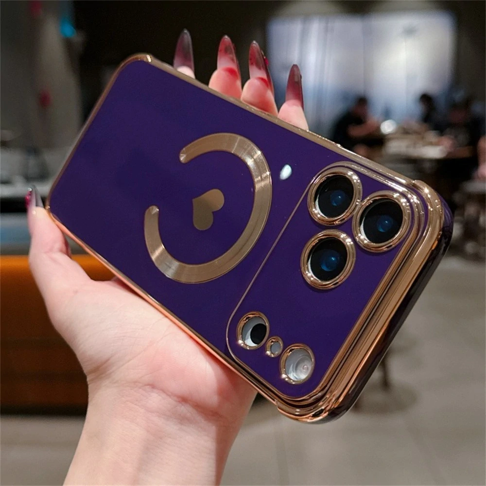 Kryt na iPhone 17 Pro Max Srdiečko s podporou MagSafe fialový
