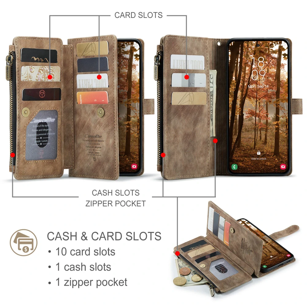 Puzdro na Samsung Galaxy S26 CASEME Deluxe hnedé