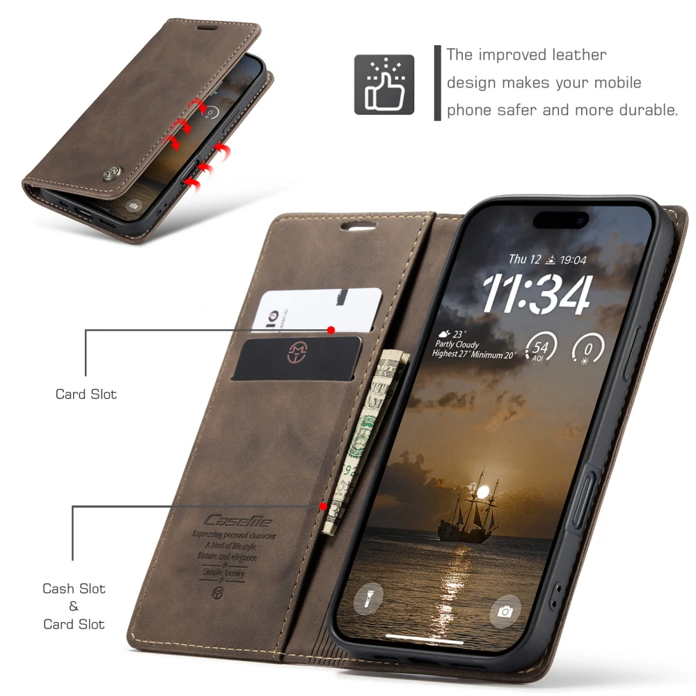 Puzdro CASEME pre iPhone 17 Pro hnedé