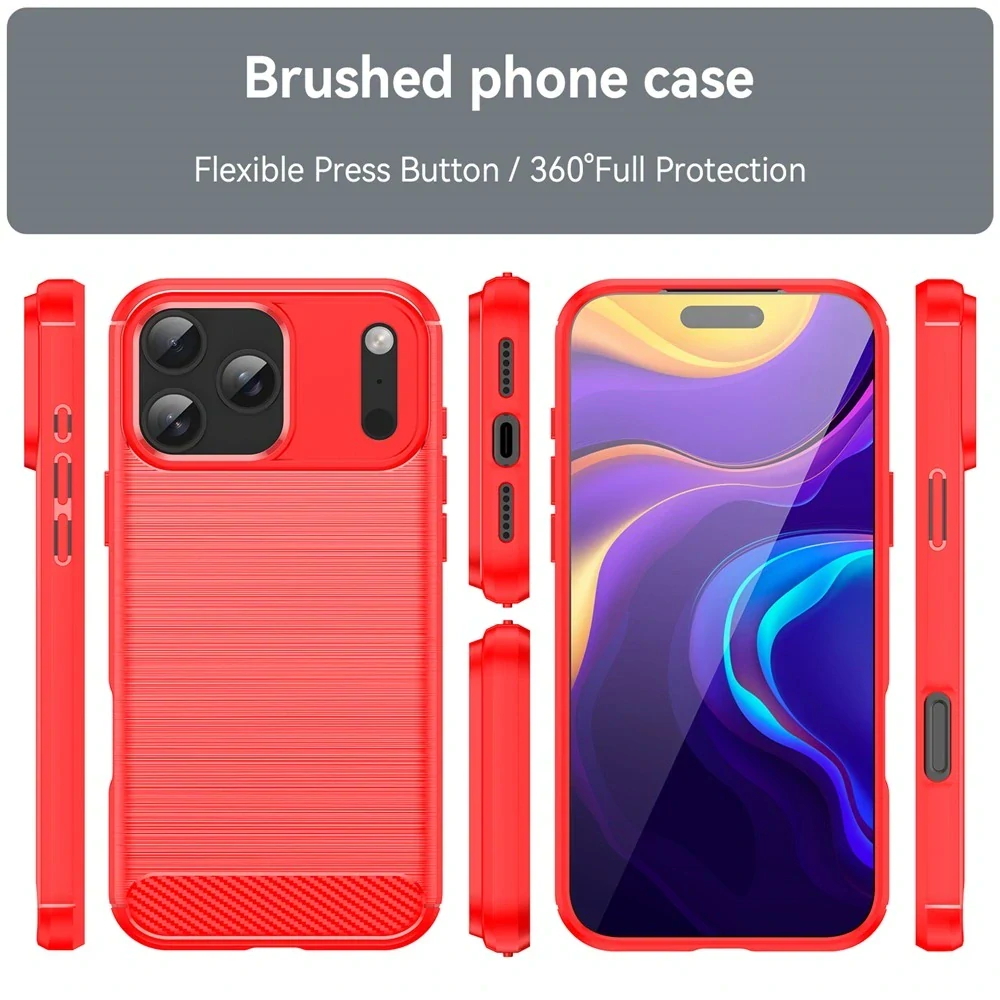 Kryt na iPhone 17 Pro Max Carbon červený