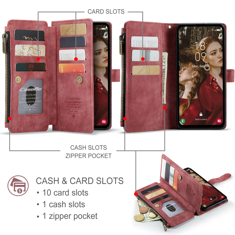 Puzdro na Samsung Galaxy S25 FE CASEME Deluxe červené