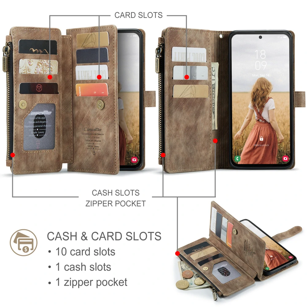 Puzdro na Samsung Galaxy S25 FE CASEME Deluxe hnedé