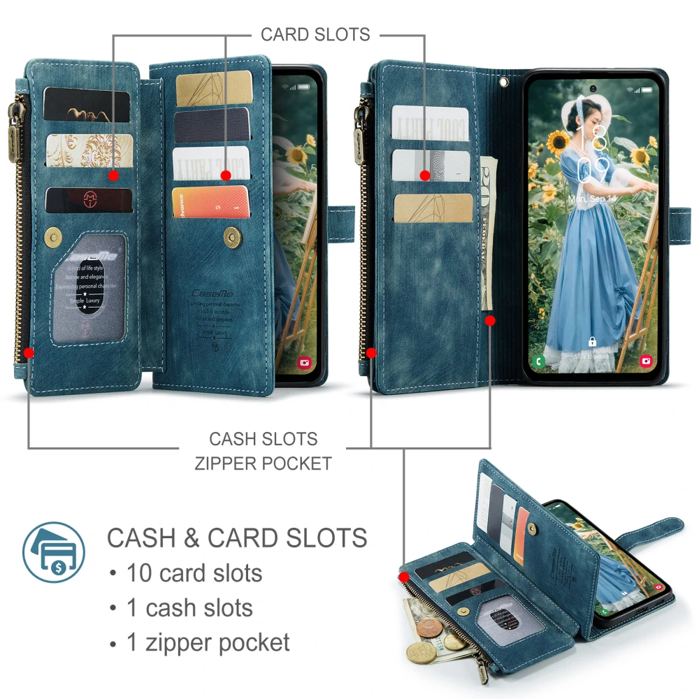 Puzdro na Samsung Galaxy S25 FE CASEME Deluxe modré