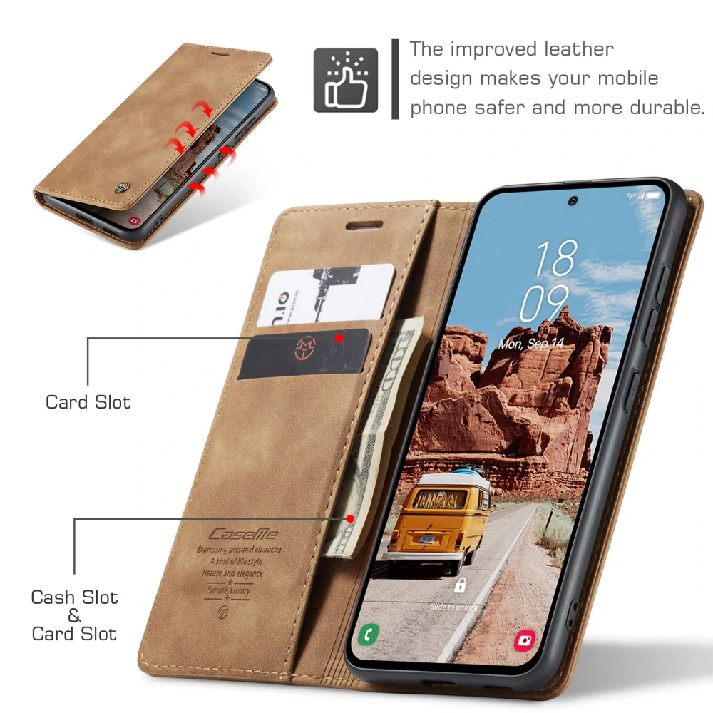 Puzdro na Samsung Galaxy S25 FE CASEME svetlo hnedé
