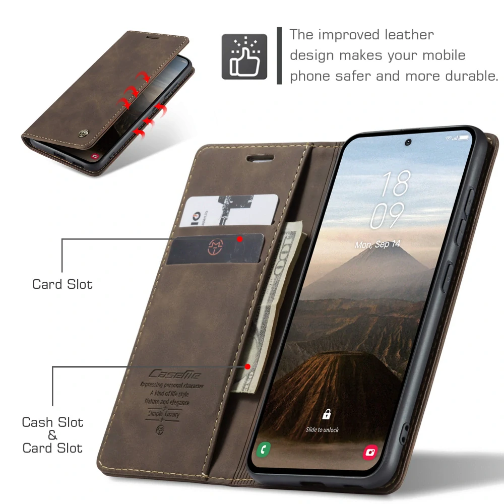 Puzdro na Samsung Galaxy S25 FE CASEME hnedé
