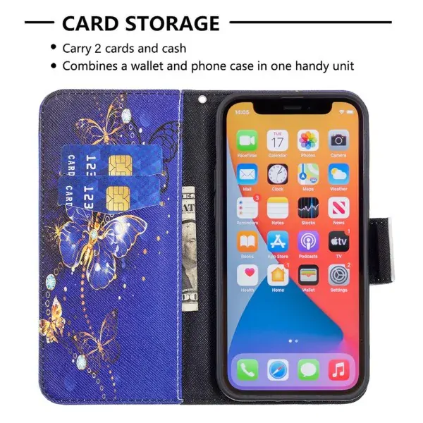 Puzdro pre iPhone 13 Pro Motýle fialové