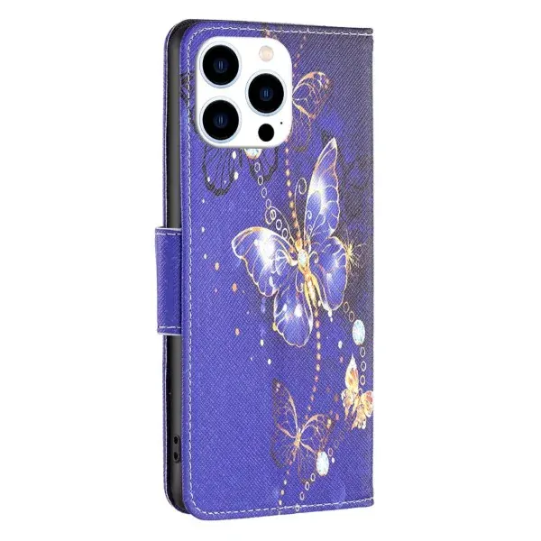 Puzdro pre iPhone 14 Pro Motýľ fialové