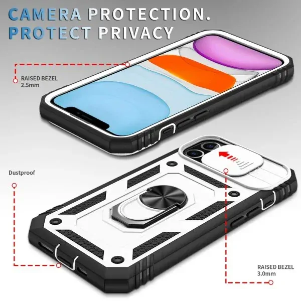 Kryt na iPhone 11 s krytkou na fotoaparát biely