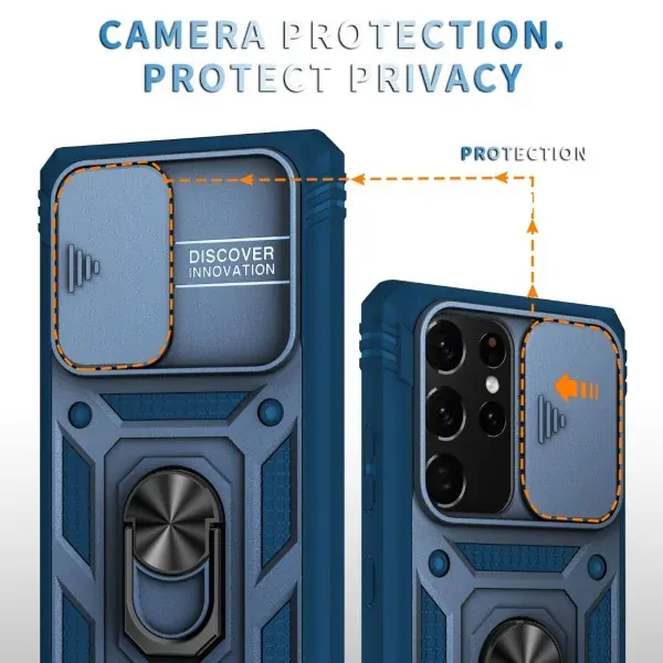 Kryt na Samsung Galaxy Note 20 Ultra odolný s krytom na fotoaparát tmavomodrý