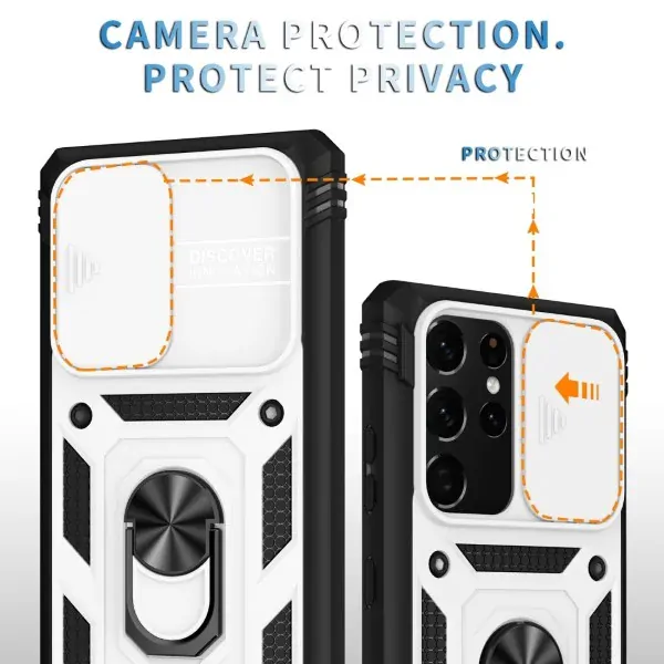 Kryt na Samsung Galaxy Note 20 Ultra odolný s krytom na fotoaparát biely