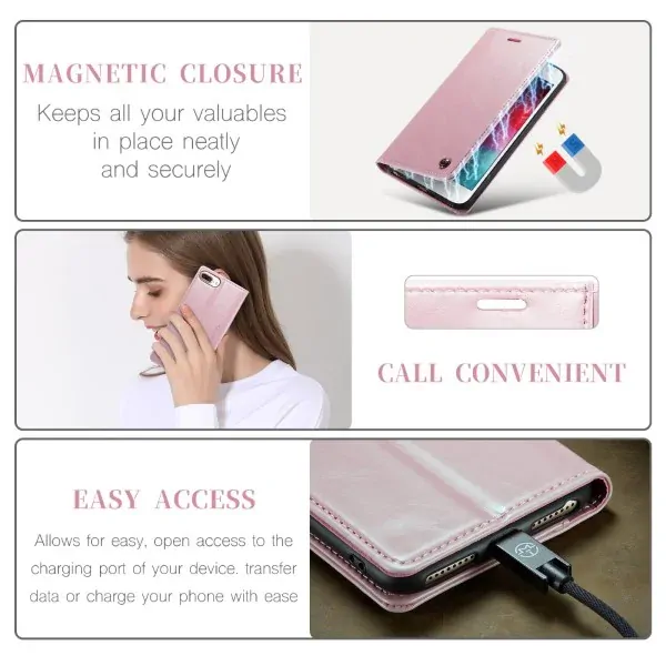 Puzdro na iPhone 7 Plus / 8 Plus Retro waxy ružové