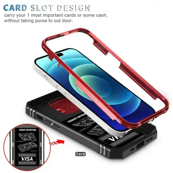 Kryt na iPhone 14 Pro Max odolný s krytom na fotoaparát červený