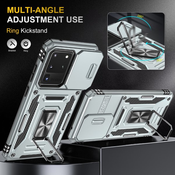 Kryt na Samsung Galaxy S20 Ultra odolný s krytom na fotoaparát sivý