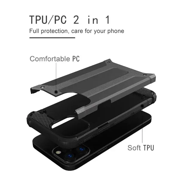 Kryt na iPhone 13 Pro Max odolný Hybrid čierny