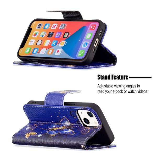 Puzdro pre iPhone 13 Mini Motýľ fialové
