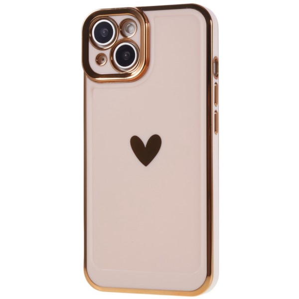 Kryt na iPhone 14 Plus Electroplated srdiečko ružový