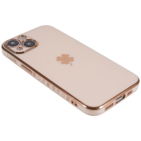Kryt na iPhone 14 Plus Electroplated štvorlístok ružový