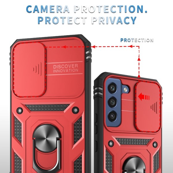 Kryt na Samsung Galaxy S22 odolný s krytom na fotoaparát červený