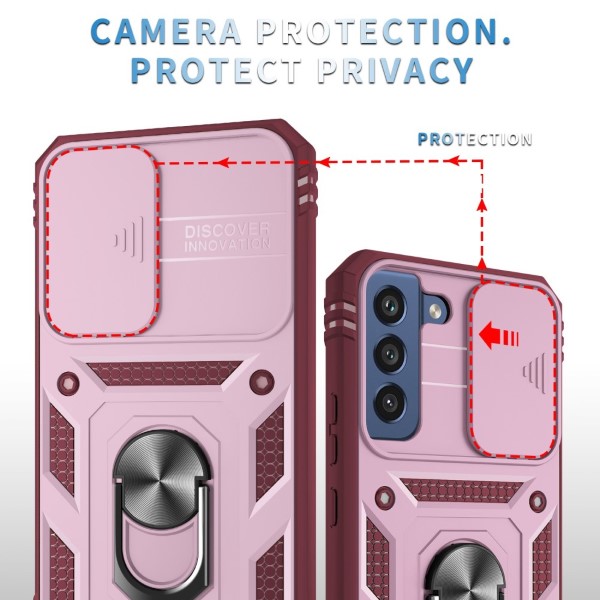 Kryt na Samsung Galaxy S22 odolný s krytom na fotoaparát vínový