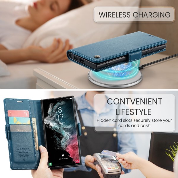 Puzdro na Samsung Galaxy S22 Ultra CASEME smooth modré