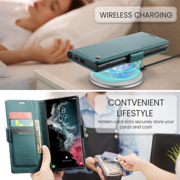 Puzdro na Samsung Galaxy S22 Ultra CASEME smooth zelené