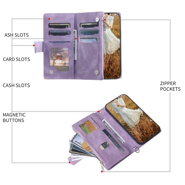 Puzdro na Samsung Galaxy S23 Luxury Double Layer fialové