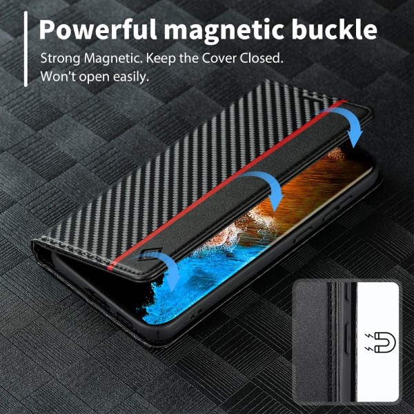 Puzdro na Samsung Galaxy S23 LC.IMEEKE Carbon vertical čierne