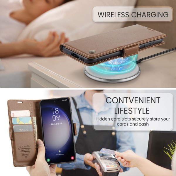 Puzdro na Samsung Galaxy S23 Plus CASEME smooth hnedé