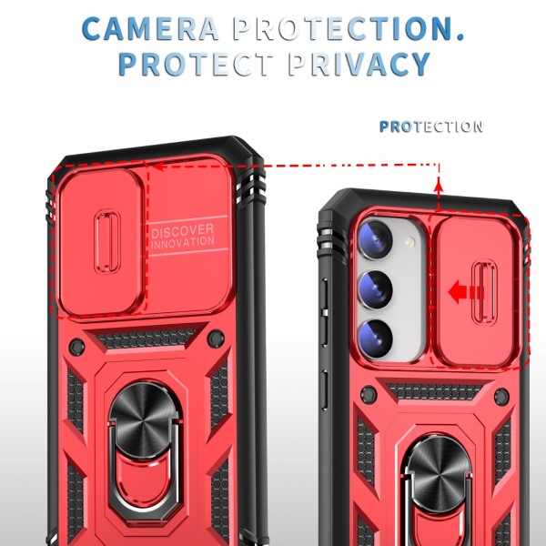 Kryt na Samsung Galaxy S23 plus odolný s krytom na fotoaparát červený
