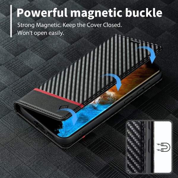 Puzdro na Samsung Galaxy S23 Plus LC.IMEEKE Carbon horizontal čierne