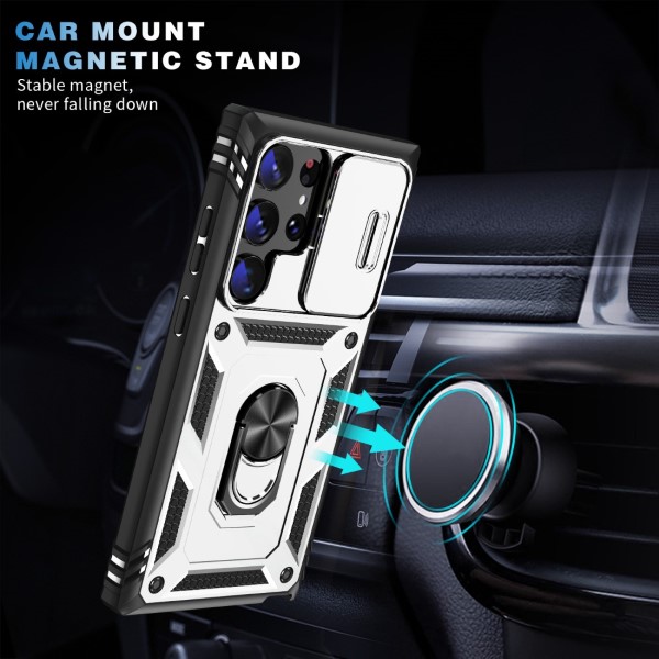 Kryt na Samsung Galaxy S23 Ultra odolný s krytom na fotoaparát biely