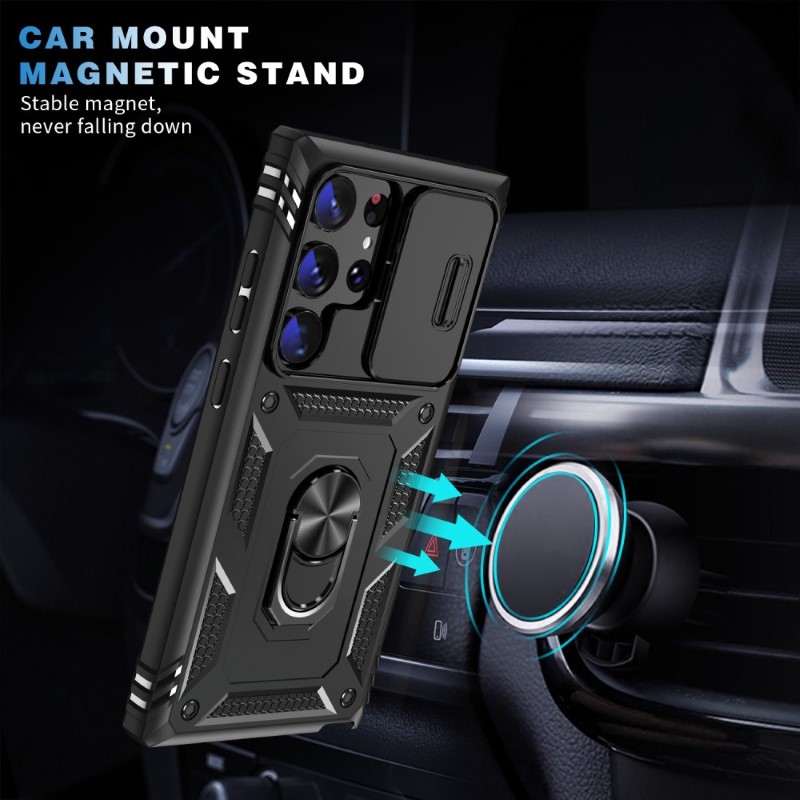 Kryt na Samsung Galaxy S24 Ultra odolný s krytom na fotoaparát čierny