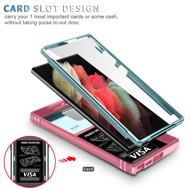 Kryt na Samsung Galaxy S24 Ultra odolný s krytom na fotoaparát ružový