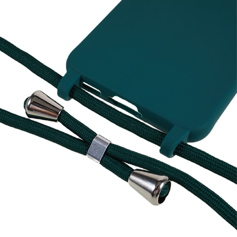 Kryt na Samsung Galaxy S23 Plus gumový so šnúrkou na krk zelený