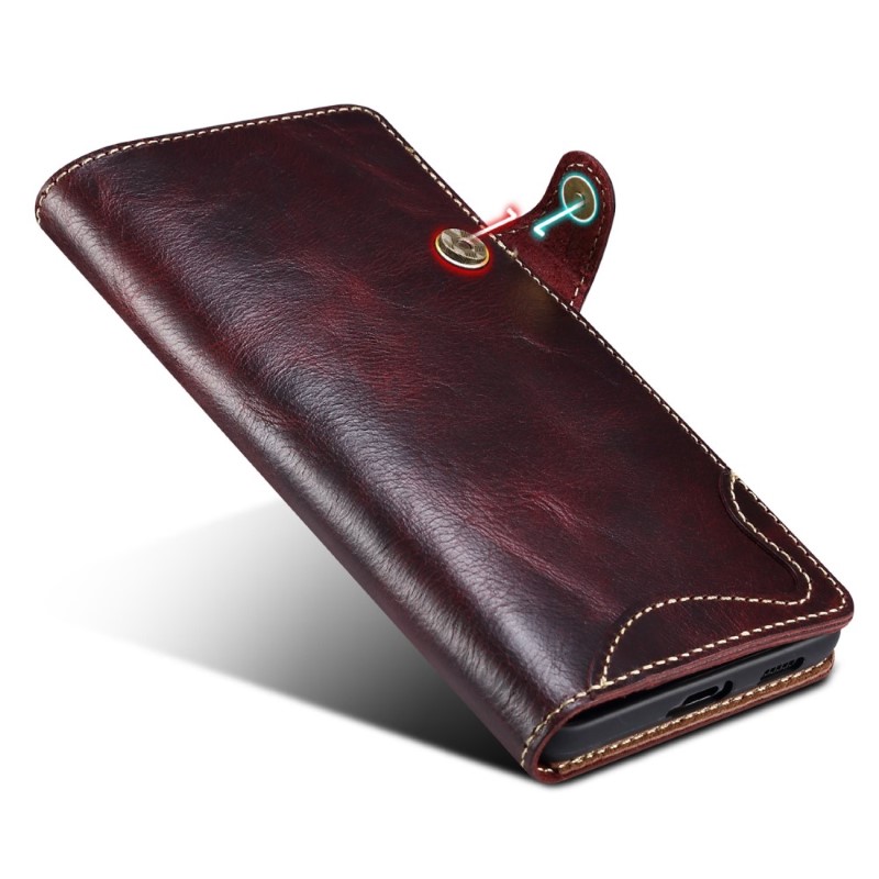 Puzdro kožené Denior na Samsung Galaxy S24 Ultra červené