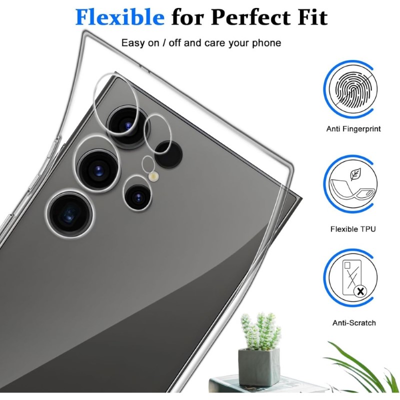 Set tvrdeného skla a gumového krytu na Samsung Galaxy S24 Ultra