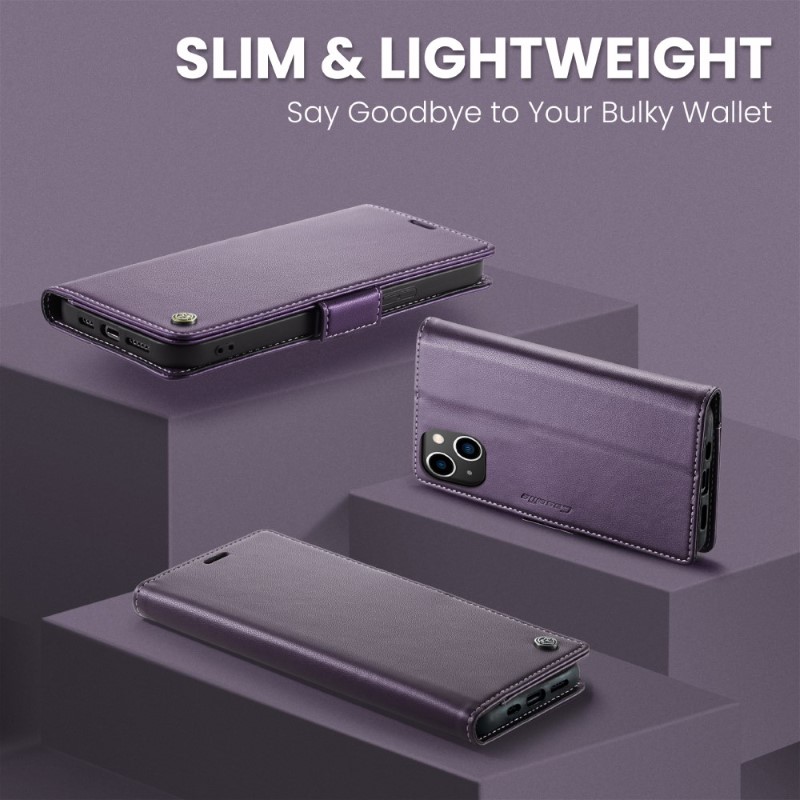 Puzdro na iPhone 14 CASEME Smooth fialové