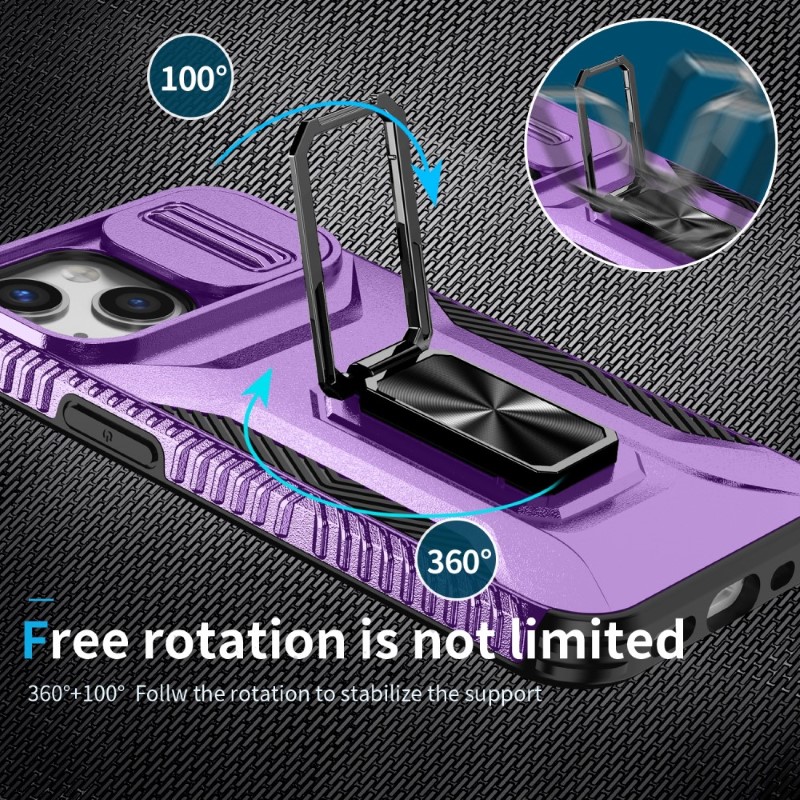 Kryt na iPhone 13 Mini odolný s krytkou na fotoaparát fialový