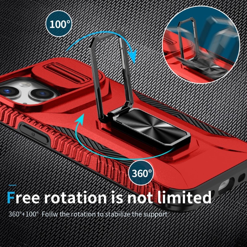 Kryt na iPhone 13 Mini odolný s krytom na fotoaparát červený