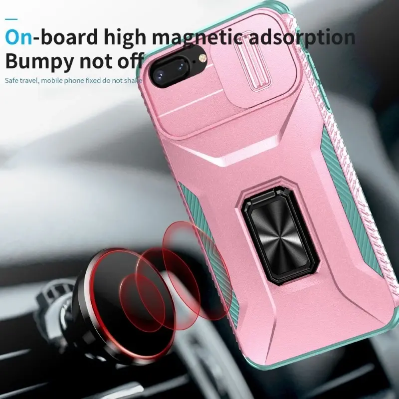 Kryt na iPhone 7 Plus / 8 Plus odolný s krytkou na fotoaparát ružový