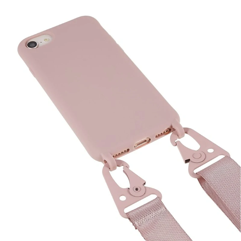 Kryt na iPhone 7 / 8 / SE ( 2020 / 2022 ) gumový so šnúrkou na krk staroružový