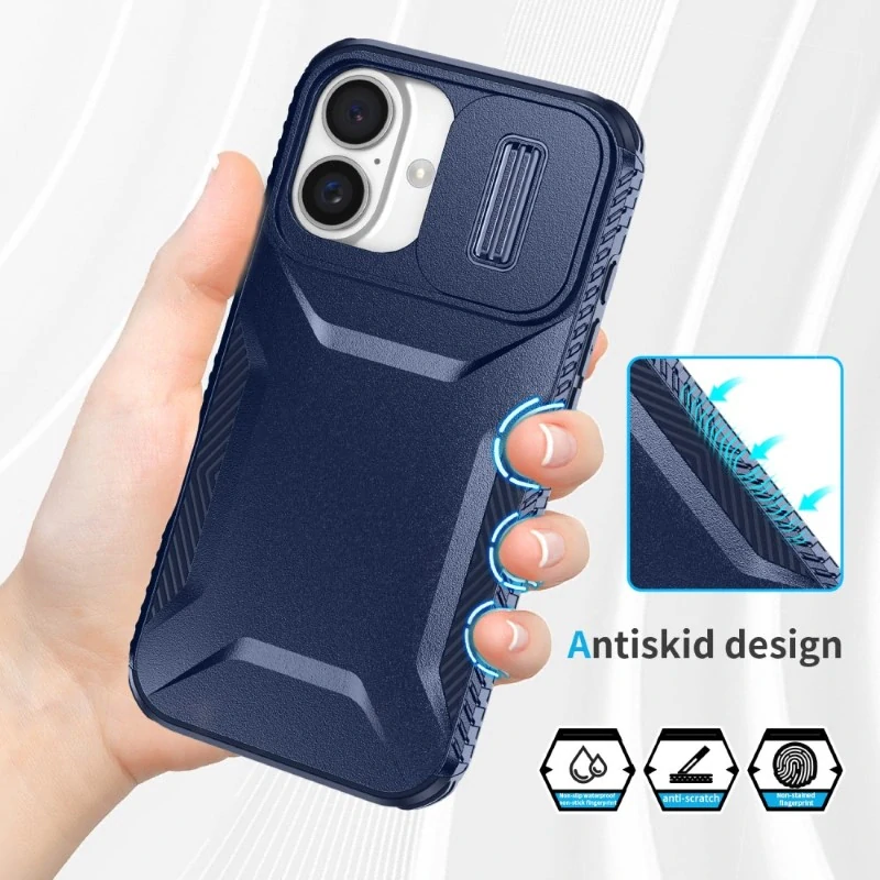 Kryt na iPhone 16 s krytkou na fotoaparát tmavomodrý